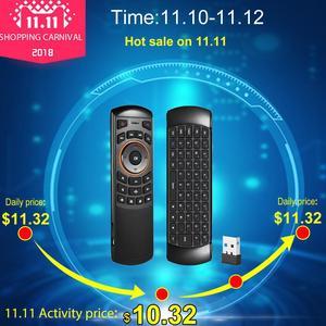 Mini 2.4GHz Wireless QWERTY Keyboard  Handheld Air Mouse Remote Control 6 Gxes Gyroscope for Windows /Mac OS/Linux/TV Box