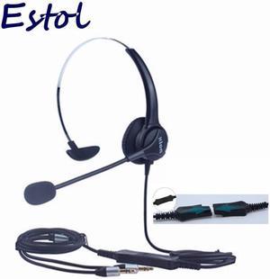 HD voice professional computer dual 3.5 mm plug with QD cable call center headset,training center earphone,PC Headphone