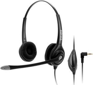 2.5mm plug phone headset call center headset, QD cord, Volume and Microphone Mute switch.( RJ9 plug or 3.5mm plug optional)