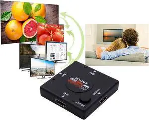 3 input 1 Output Mini 3 Port HDMI-compatible Switch Female to Female Switcher Splitter Box Selector for TV 1080P VIdeo Switcher