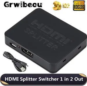 4K HDMI 1X2 Splitter Switch Switcher Full HD 1080p Video HDMI Split 1 in 2 Out Amplifier Dual Display For HDTV DVD For PS3 Xbox