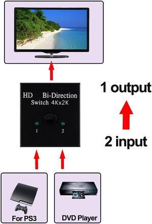 4K HDMI-Compatible Splitter Switch 1X2 2X1 Split 1 in 2 Out Amplifier HDR HDCP Splitter For Ultra Xbox HDTV Switcher Adapter