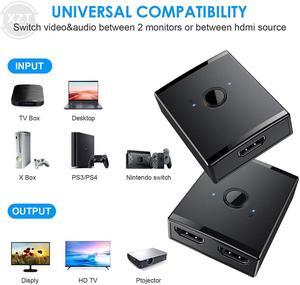 HDMI-compatible USB KVM Switcher 2 In 1 Out Support 4K Bidirectional Splitter USB 3.0 HUB Switch for PC Keyboard Mouse Printer