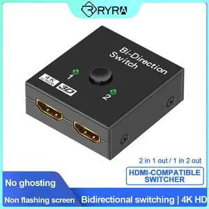 RYRA HDMI Cable Splitter HD1080P 4K Switch KVM Bi-Direction HDMI-compatible Switcher 2 In1 Port HDMI Hub For PS4 DVD HDTV Box PC
