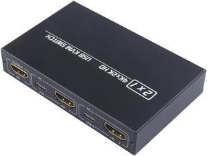Switch HDMI-compatible 2 Port Box 4K KVM Shared Keyboard And Mouse Adapter Plug and play Switch botton