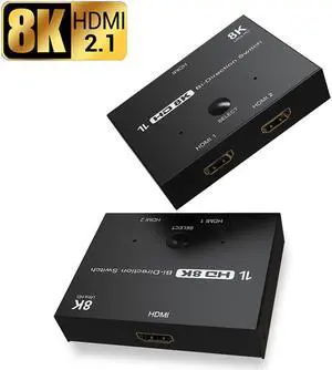 HD 8K 60Hz 2x1 Bi-Direction HDMI-Compatible 2.1 Switcher Adapter 4K 120Hz 1x2 Converter Splitter for PS4 Switch Accessories