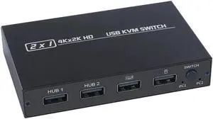USB KVM Switch USB 2.0 Switcher HDMI-compatible KVM Switch 2 In 1 Out 4K for 2 PC Sharing Keyboard and Mouse EDID / HDCP Printe USB KVM Switch USB 2.0 Switcher HDMI-compatible KVM Switch 2 In 1 Out 4K for 2 PC Sharing Keyboard and Mouse EDID / HDCP Printe