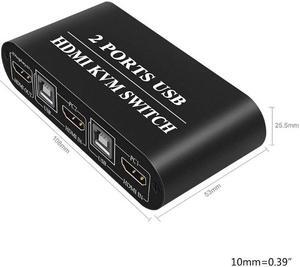 4K HDMI-compatible KVM Switch 2-Port USB Manual Switcher Box Keyboard Mouse  QW
