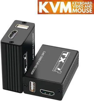 HDMI KVM Extender over Single Rj45 Cat6 Cable up to 30M HDMI USB Extender with 1 Port USB Support USB Mouse for DVR PC Monitor