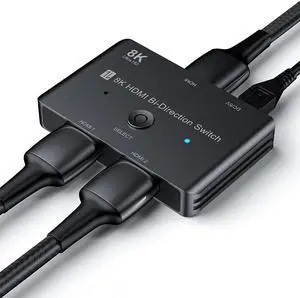 HDMI-compatible Splitter 8K@60Hz HDMI-compatible Switch 4K@120Hz 48Gbps Bidirectional 2.1 Switcher 2 in1 Out 1 in 2 Out For Xbox