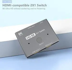 8K HDMI-compatible 2.1 Directional Switch Ultra High Speed 48Gbps HD 8K@60Hz 4K@120Hz Splitter Switcher 2 in 1 out For PS5 Xbox