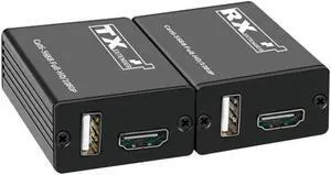 30M HDMI -compatible KVM Extender over sing cat6 cable HDMI-compatible to Rj45 Extender with 1 port usb for DVR powerUSB mouse