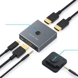 HDTV Switch Adapter Spliter HDMI Switcher 1x2 Mini 1 IN 2 OUT Wire Control HD 2.0 4K For XBOX 360 PS4 Smart Android