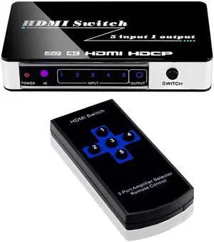 3D 4K HDMI Switch 5x1 Switcher Converter Adapter IR Remote for MI Box3 PS3 PS4 Pro Laptop PC To TV Monitor Projector 5 In 1 Out
