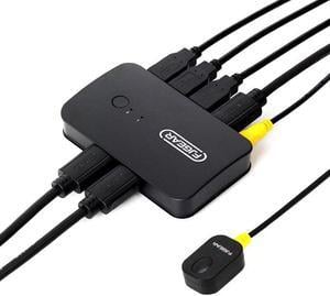 2 Ports KVM Switch HDMI-compatible 2 Input 1Output Two Computer Device Share Displayer USB Printer Keyboard Mouse U Disk