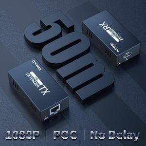 TLT-TECH HDMI-Compatible Over Cat5/6 Extender up to 164ft (50m) 1080P@60Hz Support 3D POC EDID functions