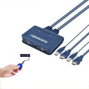 Kvm Switch With Cable 2 In 1 Out For Monitor USB Keyboard Mouse HDMI Switch Support Desktop Controller