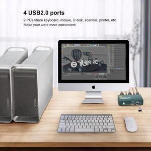 PWAY USB KVM Switch Keyboard And Mouse Splitter With 2 DP Port Support 4K@60Hz 2 In 1 Out and USB Hub For PC Macbook Laptop