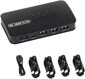 4 Ports HDMI-compatible KVM Switch with Extender 1080P Share 4xUSB Disk Monitor Printer Keyboard Mouse for 4 computers