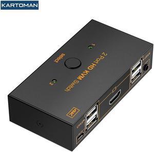 KARTOMAN KVM switch USB 2.0 HDMI-compatible 4K Splitter Printer Mouse Keyboard Share Switcher Box Computer Controller Adapter