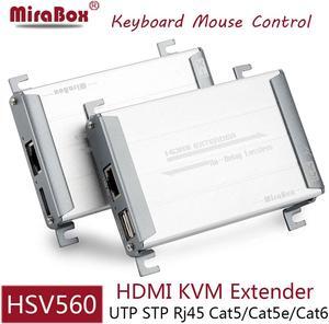 HSV560 HDMI USB Extender with Keyboard Mouse Control 80m HDMI KVM Extender over UTP Cat5/5e/Cat6 Network By Rj45 Ethernet