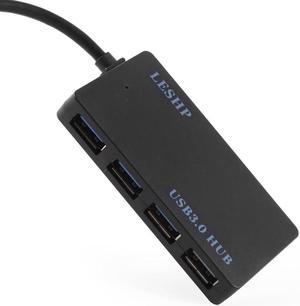 LESHP Four-Ports Ultra-thin Design USB 3.0 HUB Plug and Play Easy to use and Carry Super speed(5Gbps) Transmission