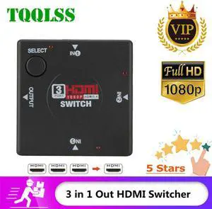 1080P 3 in1 Out HDMI Switcher 3 Port HDMI Switch Female to Female Switcher Splitter Box Selector for HDTV Video HDMI Switcher