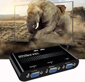 2 in 1 out Mini 2 ports VGA Converter Switch Box VGA/SVGA Video Manual Shared Selector Switch Box Splitter for LCD PC Monitor