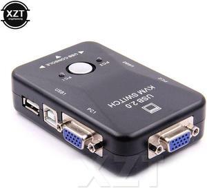 2 Port KVM Switch USB 2.0 VGA Cable Splitter For USB Key Keyboard Mouse Monitor Adapter USB Printer Switch KVM VGA Conterver