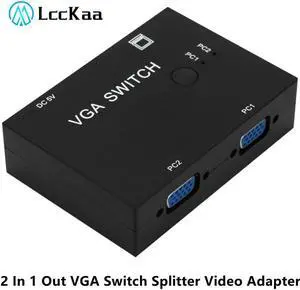 2 In 1 Out VGA Switch Splitter 2 Port VGA Video Converter Adapter 1080P VGA Cable Switcher For Projector Display PC TV Laptop