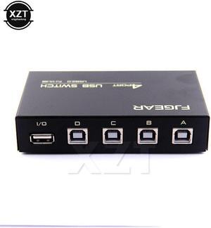USB 2.0 Switch Selector Box 4-port Hub 1A4B Shared Switch Adapter for Computer PC Scanner Printer 4 in 1 out Sharer