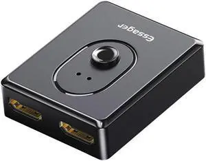 Essager HD Split Switcher KVM Switch USB Box 2 Port 4K Plastic Switch Keyboard Black