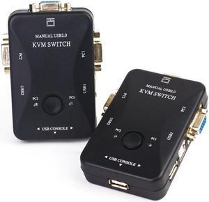 2 Ports KVM Switch USB VGA Converter Two In One Out Multi-Computer Sharing Mouse Keyboard Host Video Display
