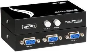 2 Port Mini VGA Switcher Manual VGA Switch two hosts share one monitor PC Video Sharing KVM controller