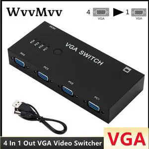 VGA Switch 4 In 1 Out VGA Video Switcher Converter Box HD Signal Amplifier Booster Splitter Adapter For PC Monitor Projector