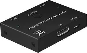 Splitter Converter 3D Ultra HD Manual 1X2 Or 2x1 HDCP 2 Ports Accessories Displays Displayport 8K60Hz DP 1.4 Bi-Direction Switch