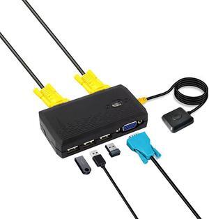 Kvm Switch vga port Two Computers Monitor Notebook Shared Keyboard Mouse displayUSB Printer Sharer With desktop control