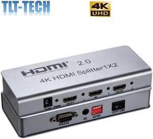 1x2 HDMI Splitter 2 Port 1 in - 2 Out Ultra HD 4K/2K @ 60Hz (60 fps) HDR HDMI 2.0 HDCP 2.2 Full HD/3D 1080P DTS
