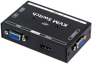 Hybrid KVM Switch 2 in 1 out VGA HDMI sharer computer host monitor share USB keyboard mouse printer