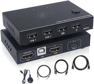 634A Practical TYPE-C KVM Switch  Printers Share a Computer Display  Excellent Picture Process &Transmission