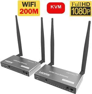 200m HDMI-compatible Wireless Receiver Transmitter Extender KVM 1080P USB Support Keyboard and Mouse for PS4 DVD Computer Laptop