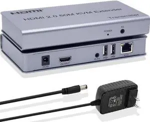 4K 60HZ HDMI 2.0 KVM Extender Via RJ45 Ethernet Lan CAT6 Cable to 60M HDMI USB Extender Support USB Keyboard Mouse Touch Screen