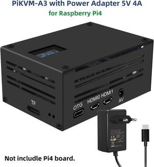 Raspberry Pi based KVM over IP PiKVM-A3 with Power Adapter USB-C 5V 4A for Raspberry Pi 4B