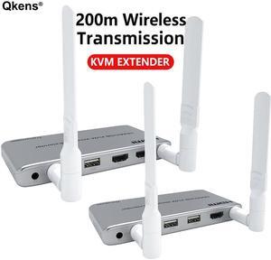 200M Wireless Wifi HDMI KVM Extender 1080P Screen Share Audio Video Transmitter Receiver Support TV Loop IR / USB Keyboard Mouse