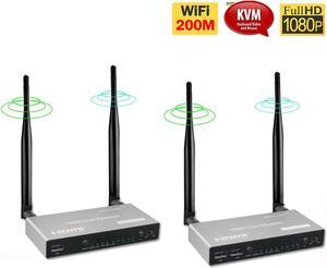 HD Wireless HDMI KVM Extender 200M Audio Video Transmitter and Receiver with IR HDMI Loop for USB Mouse Keyboard Camera PC To TV