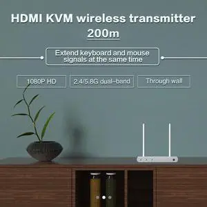 5.8G 200m hdmi kvm extender usb Wireless Extend 1080P signal through wall  2.4G  HD Video Transmitter mouse Receiver for PC VCR