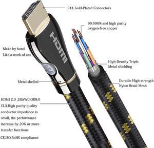 32.8ft HDMI A-A Male to Male Cable HDMI 2.0 Cable 3840×2160@60 Support HDCP 3D HDMI Cable for PS4 SetTop Box HDTVs Projectors