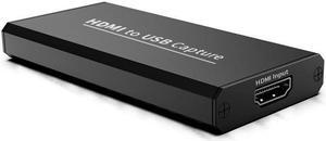 4K USB Video Capture Card USB 2.0 HDMI Video Grabber Record adapter with Loop Audio for Record via DSLR Camcorder Camera PC Youtube OBS Live Streaming Broadcast