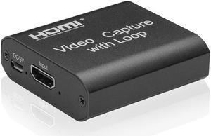 4K HDMI Capture Card USB 2.0 1080P Grabber Phone Video Capture with Loop Output Game Recording Device For Youtube Live Streaming PS4 IOS Phone HDV XBox one