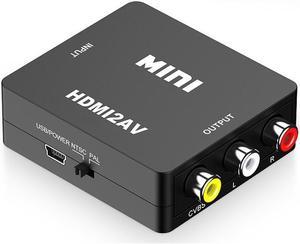 HDMI to RCA AV CVBS Converter Scaler 1080P Adapter Cable Box for Monito L/R Video HDTV2AV HD Support NTSC PAL